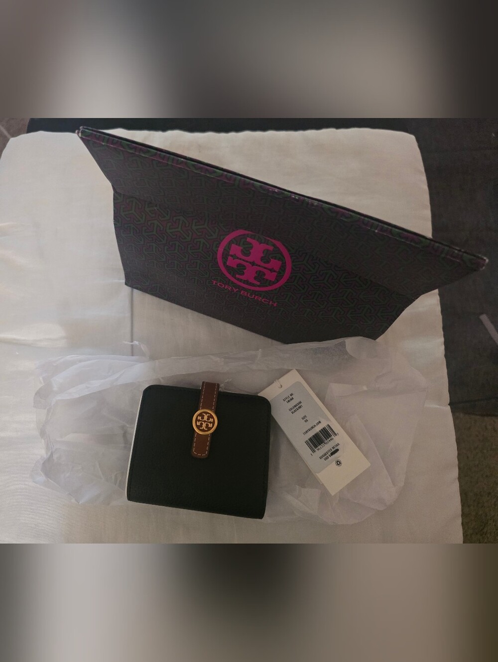 Tory Burch Robinson Pebbled Women Bi-fold Mini Wallet
